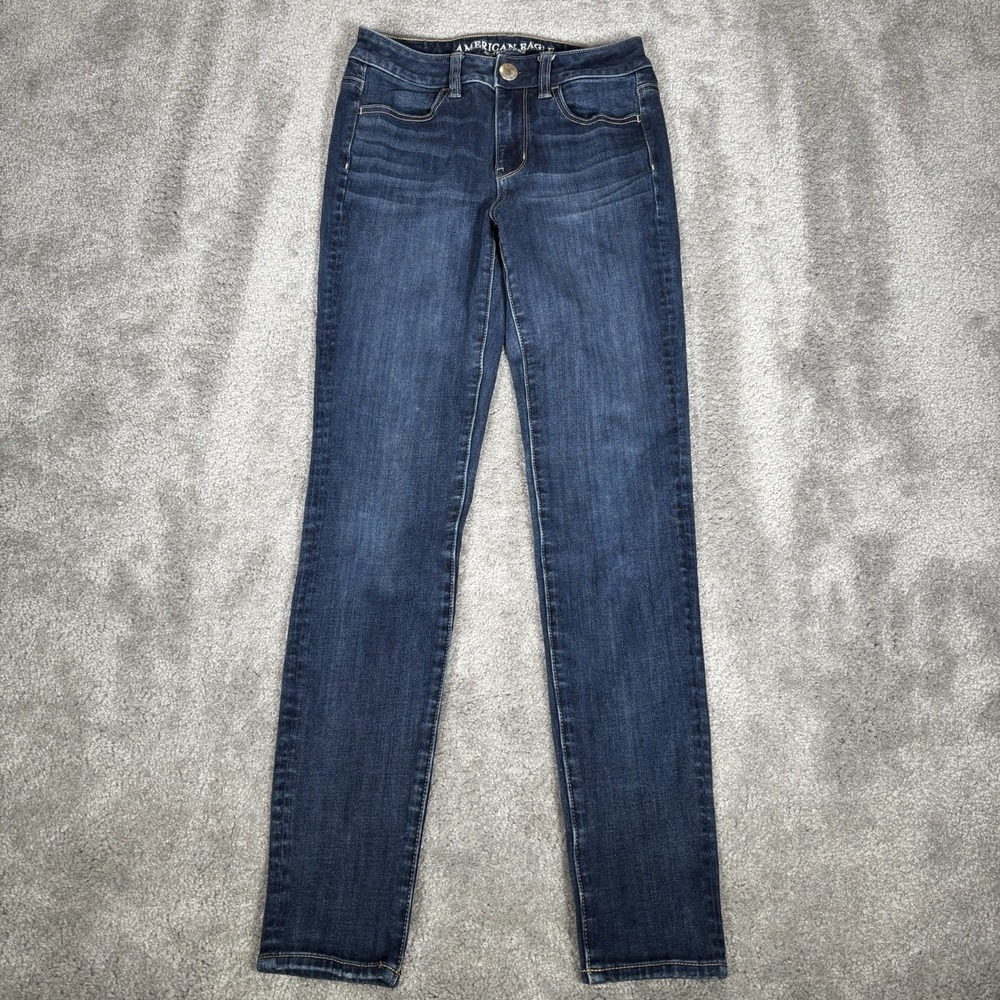 American Eagle Jeans‎ Womens 0 Hi Rise Jegging Dark Wash Blue Denim Stretch